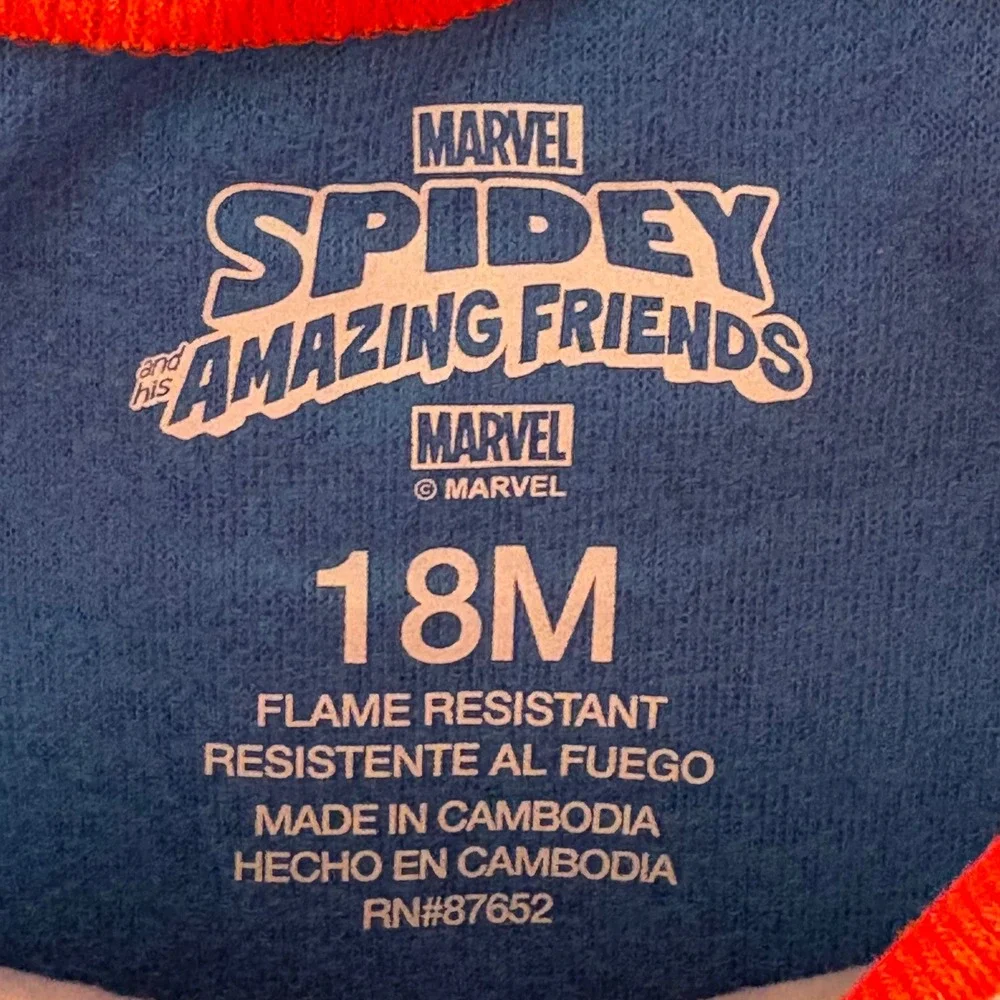 Marvel Spiderman Spidey Amazing Friends PJ Set Boys 18M Blue NEW Flannel Pajamas